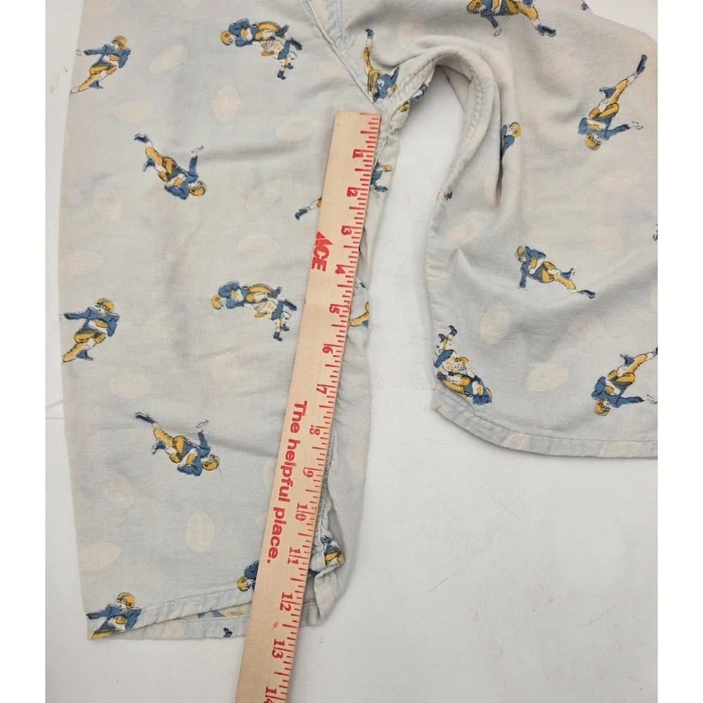 Vintage Sull Craft Kids Cream Football Print Cotton Pajama Set Top Pants